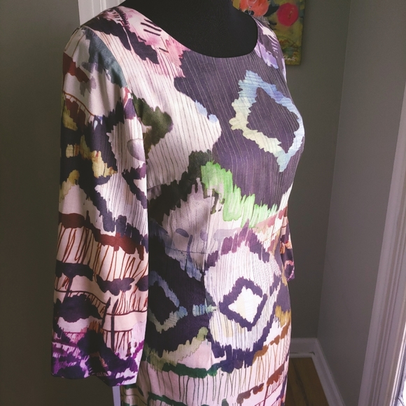 J. Peterman Unique Abstract Print Dress Size 8 - Picture 3 of 12